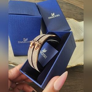 Swarovski Rose Gold and Crystal Bangle Bracelet